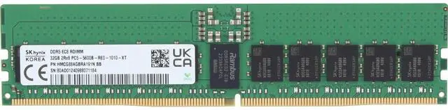 Alt view image 3 of 3 - Hynix 32GB 2Rx8 DDR5 RDIMM- 5600MT/s (HMCG88AGBRA191N-OSTK)
