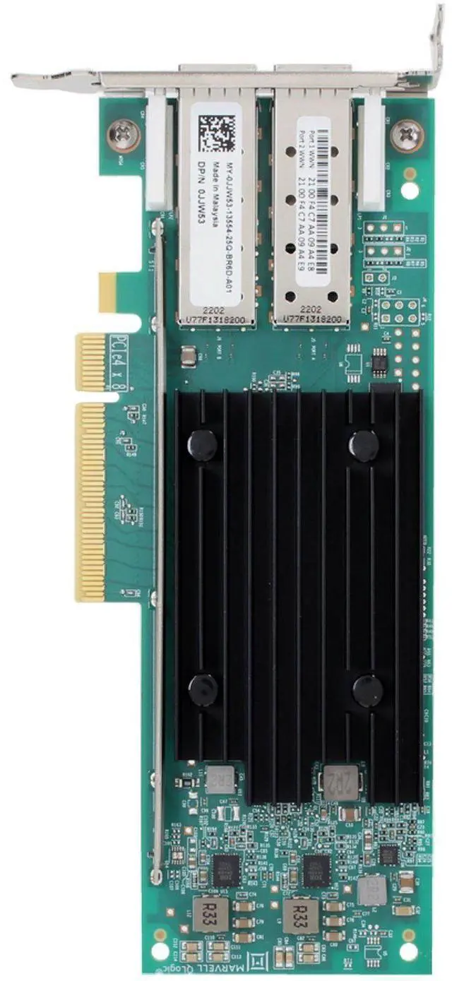Alt view image 5 of 5 - Dell Qlogic QLE2772 Dual 32Gb Fibre Channel SFP+ LP v2 (JJW53)