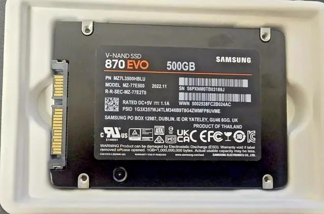 Main image of Samsung 870 EVO 500GB 2.5" SATA III Internal SSD MZ-77E500B drive Solid state