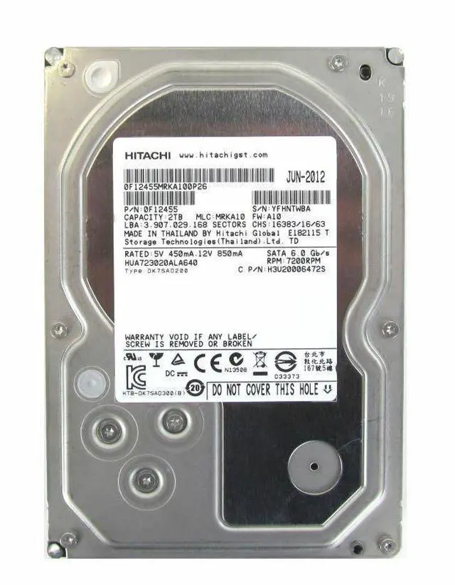 Main image of Hitachi Ultrastar HUA723020ALA640 2TB 64MB 7200RPM SATA 6.0Gb/s 3.5" Hard Drive
