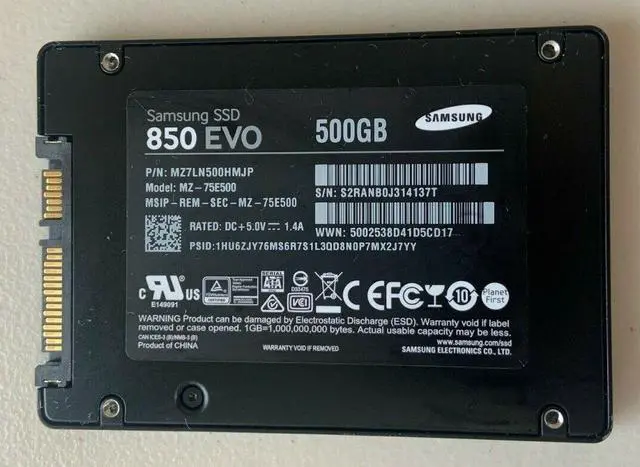 Main image of Samsung 850 EVO 500GB, Internal, 2.5 inch (MZ-75E500B/AM) SSD solid state HDD