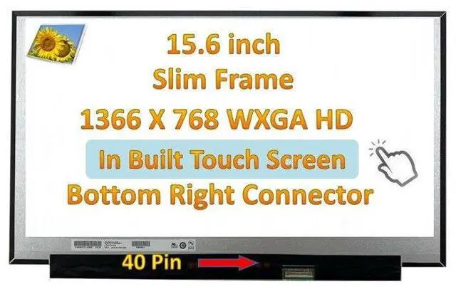 Main image of Lenovo P/N 5D10T05360 NT156WHM-T02 V8.0 laptop LED LCD Screen HD 1366x768 Touch