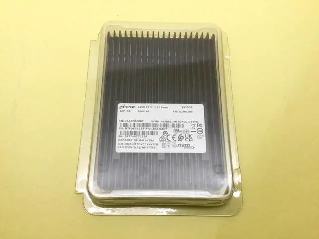 Alt view image 4 of 5 - Micron 7450 Pro 1.92TB PCIE Gen4 NVMe U.3 2.5" Internal SSD MTFDKCC1T9TFR