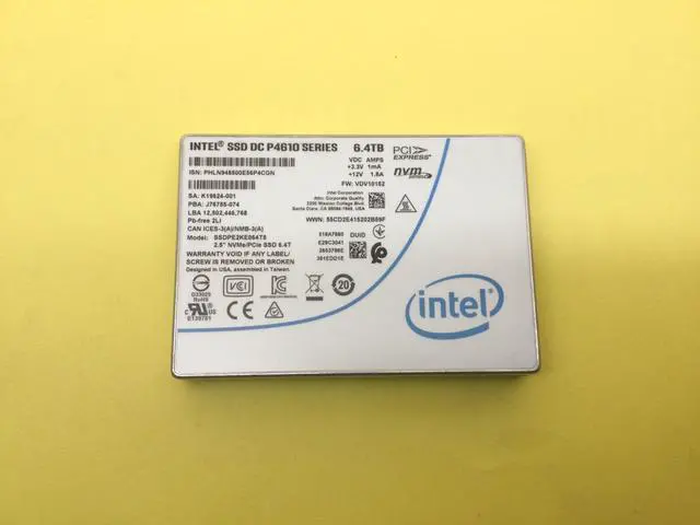 Main image of Intel DC P4610 Series 6.4TB NVMe PCIe 2.5in U.2 Internal SSD SSDPE2KE064T8