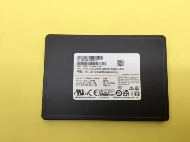 Main image of Samsung PM893 Series 3.84TB SATA 6Gb/s 2.5inch Internal SSD MZ-7L33T80
