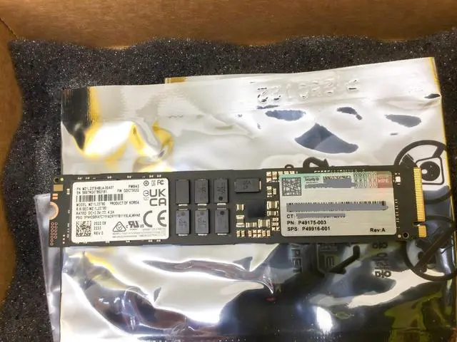 Alt view image 2 of 2 - P49025-B21 HPE 3.84TB NVME GEN4 MIXED USE M.2 22110 PM9A3 SSD P49916-001