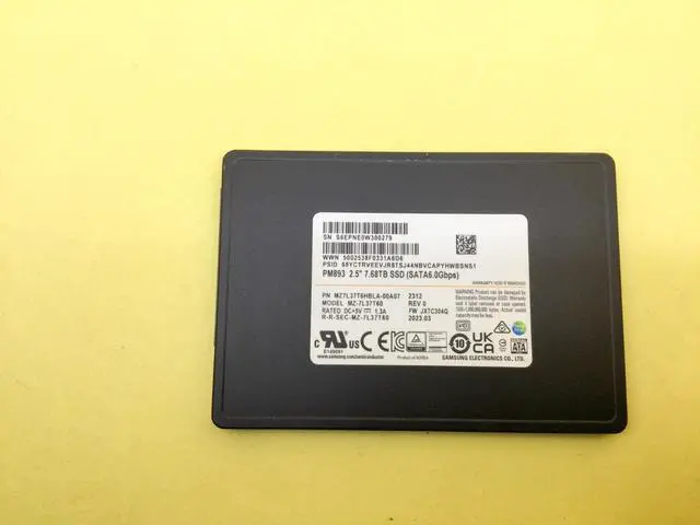 Alt view image 2 of 4 - Samsung PM893 7.68TB SATA 6Gb/s 2.5" SSD MZ-7L37T60 MZ7L37T6HBLA