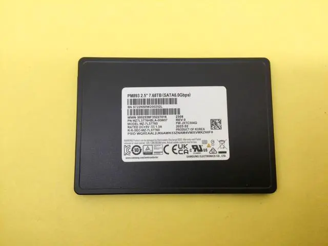 Alt view image 3 of 4 - Samsung PM893 7.68TB SATA 6Gb/s 2.5" SSD MZ-7L37T60 MZ7L37T6HBLA