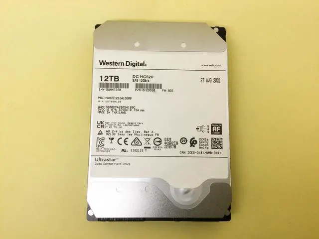 Alt view image 2 of 2 - (NOT FOR HOME PC!) WD Ultrastar DC HC520 12TB 7.2K SAS 12Gbps 512e 256MB HDD HUH721212AL5200