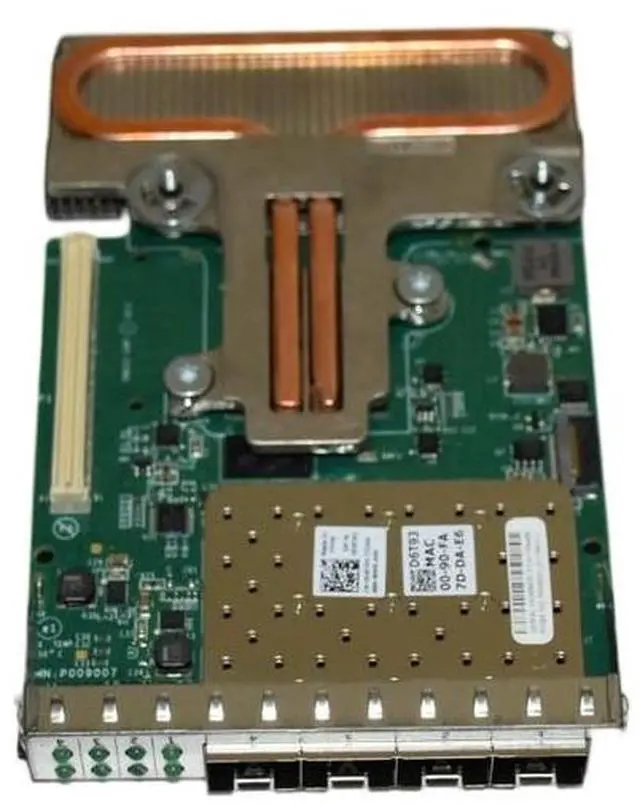 Alt view image 2 of 7 - Dell Emulex OneConnect Quad-Port 10Gbps SFP RNDC Network Daughter Card D6T93