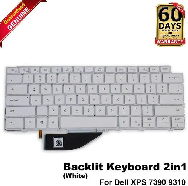 Main image of Dell XPS 9310 7390 2-in-1 White Backlit US Keyboard QWERTY English VKJ01 XD3H3