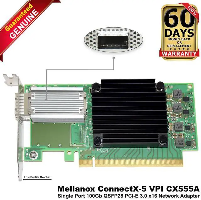 Main image of Dell Mellanox ConnectX-5 CX555A 1-Port 100GbE EDR IB QSFP Network Adapter 6FKDT