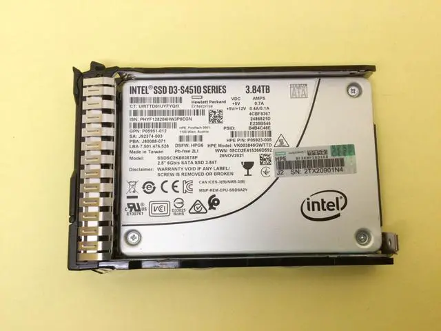 Main image of P05946-B21 HPE 3.84TB SATA 6G READ INTENSIVE SFF SC S4510 SSD P08575-001