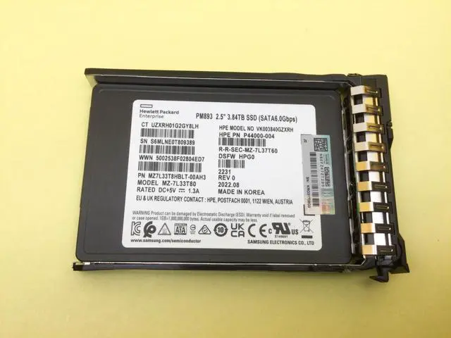 Alt view image 4 of 7 - P40500-B21 HPE 3.84TB SATA 6G READ INTENSIVE SFF BC MV SSD P41525-001