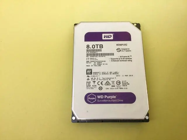 Main image of WD Purple 8TB 5400 RPM SATA 6Gb/s 128MB 3.5" Surveillance HDD WD80PURZ