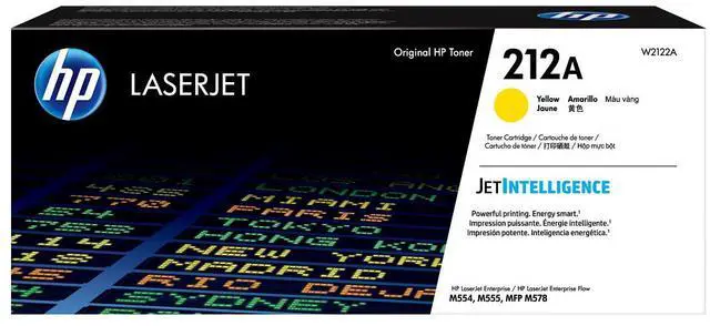 Main image of HP 212A Yellow Original LaserJet Toner Cartridge, ~4,500 pages, W2122A