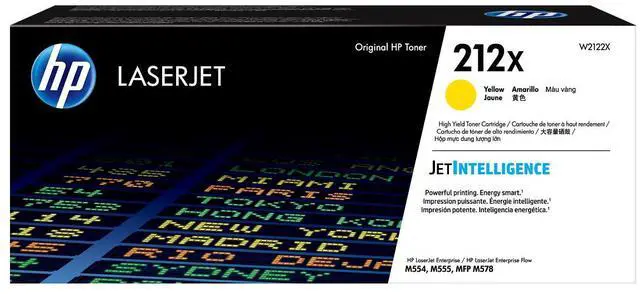 Main image of HP 212X High Yield Yellow Original LaserJet Toner Cartridge, ~10,000 pages,