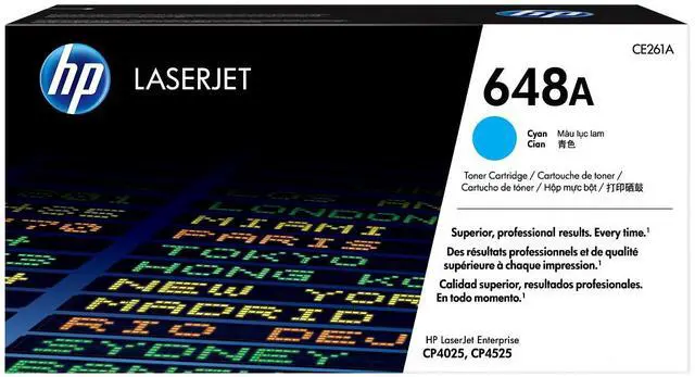 Main image of HP 648A Cyan Original LaserJet Toner Cartridge, ~11,000 pages, CE261A