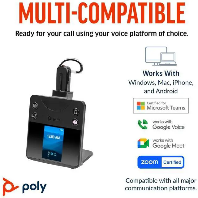 Alt view image 7 of 7 - Poly Savi 8445 Office DECT 1920-1930 MHz Convertible Headset