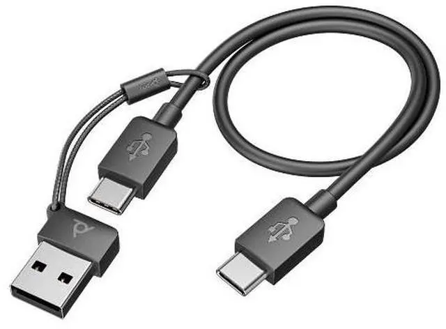 Alt view image 2 of 5 - Poly Voyager Focus 2 USB-C-C Headset +USB-C/A Adapter