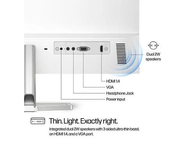 Alt view image 6 of 7 - HP Series 5 23.8 inch FHD Monitor with Speakers - 524sa 23.8" FHD (1920 x 1080)