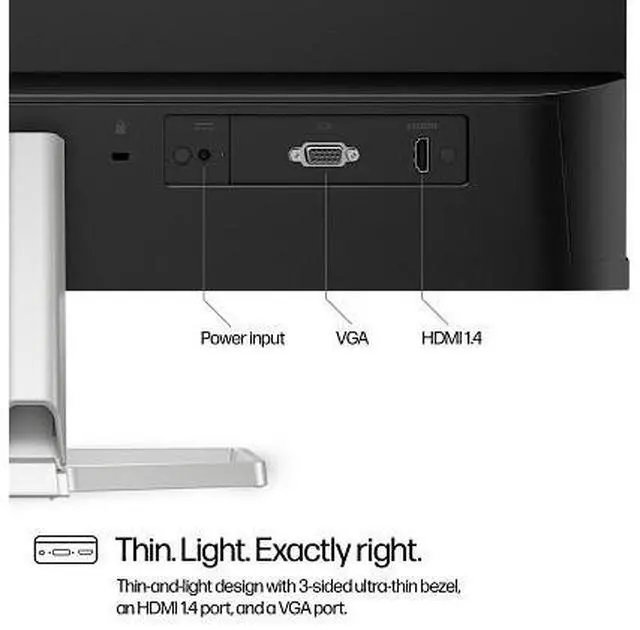 Alt view image 6 of 6 - HP Series 5 23.8 inch FHD Monitor - 524sf 23.8" FHD (1920 x 1080) 48-100 Hz