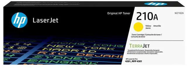 Main image of HP 210A Yellow Original LaserJet Toner Cartridge, ~1,800 pages, W2102A