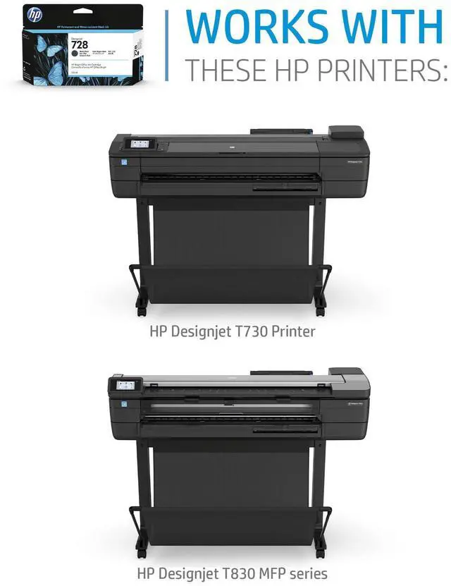 Alt view image 2 of 5 - HP 728 130-ml Matte Black DesignJet Ink Cartridge, 3WX25A