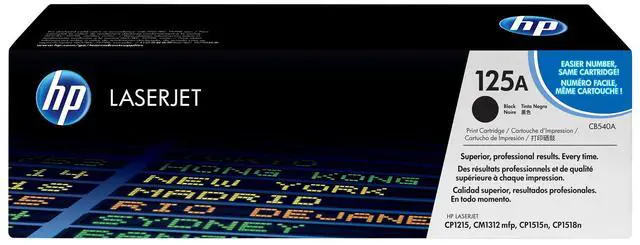 Main image of HP 125A Black Original LaserJet Toner Cartridge, ~2,200 pages, CB540A