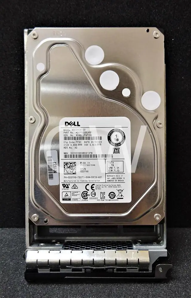 Main image of Dell D3YV6 1TB 7200RPM 6Gb/s 32MB 3.5" SATA Hard Drive MG03ACA100