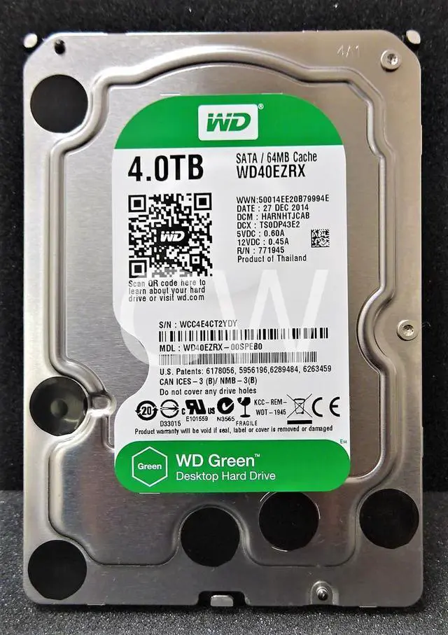 Main image of Western Digital WD40EZRX 4TB 5400RPM 6Gb/s 3.5" SATA Hard Drive