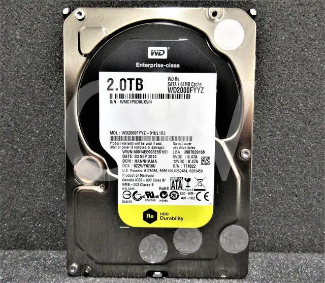 Main image of WD2000FYYZ Western Digital 2TB 7200RPM 6Gbps 3.5" SATA Hard Drive (WD2000FYYZ)