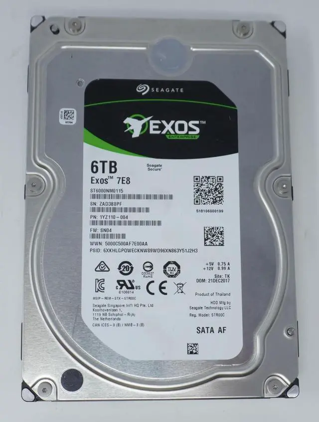 Main image of Seagate ST6000NM0115 EXOS 1YZ110-002 6TB 7.2K RPM 6Gb/s 3.5"SATA HDD Hard Drive