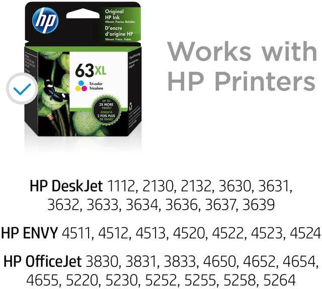 Alt view image 2 of 7 - HP 63XL High Yield Tri-color Original Ink Cartridge, ~300 pages, F6U63AN#140