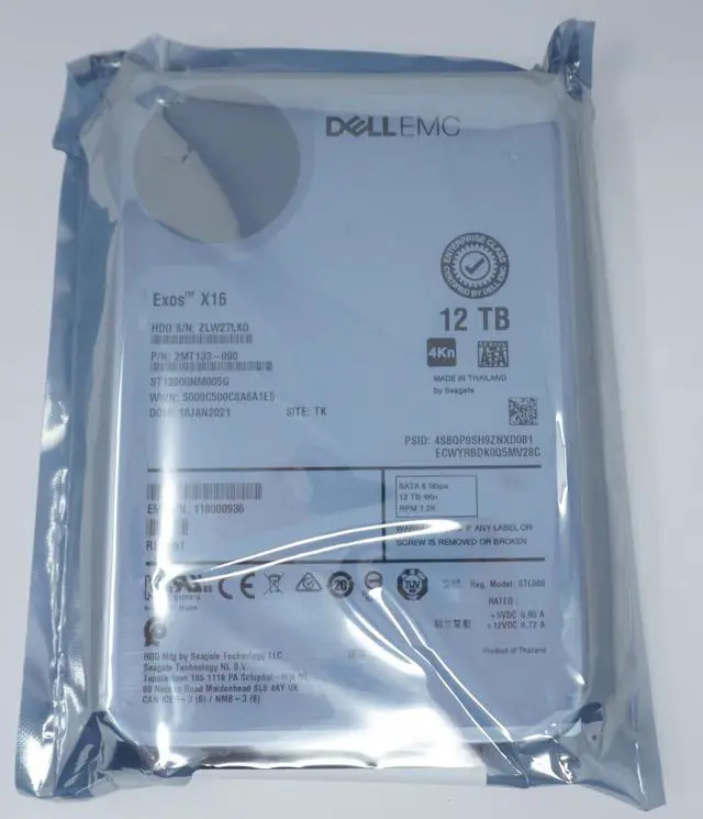 Alt view image 2 of 2 - ST12000NM005G Seagate ENT 12TB SATA 3.5" 7.2K 6G SED Hard Drive 2MT133-090