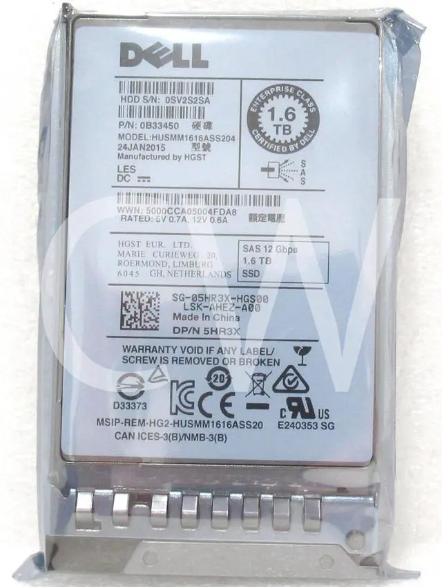 Main image of (NOT FOR HOME PC!) 5HR3X HUSMM1616ASS204 Dell ENTERPRISE 1.6TB 12Gbps 2.5"SAS Solid State Drive SSD