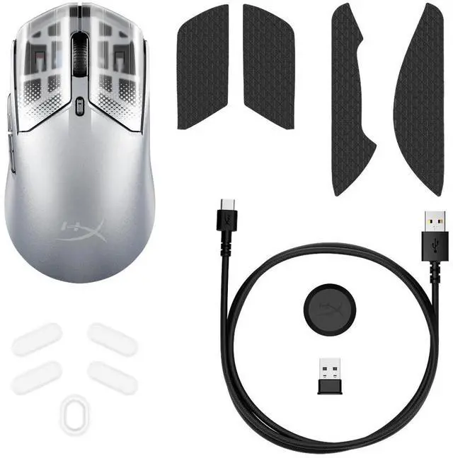 Alt view image 2 of 7 - HyperX Pulsefire Haste 2 S Silver Wireless Gaming Mouse