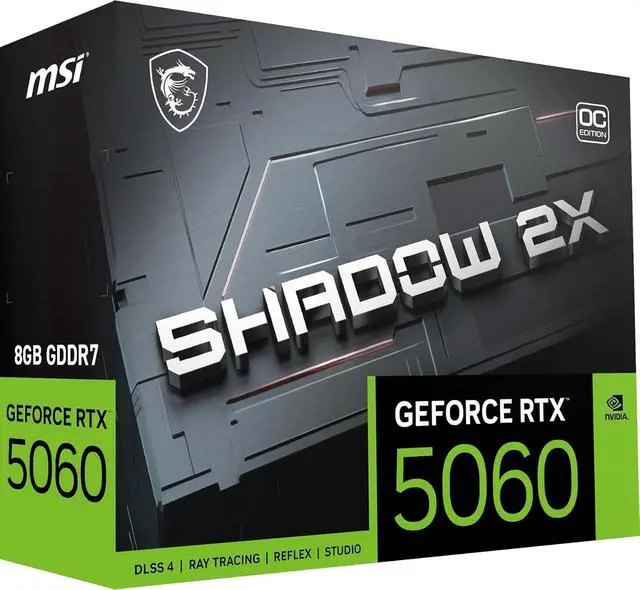 Alt view image 5 of 5 - MSI Graphics Card 8GB GDDR7 28-bit 2535MHz NVIDIA RTX 5060 8G SHADOW 2X OC