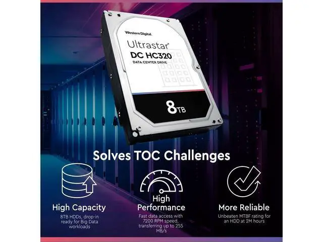 Alt view image 6 of 7 - WD HGST Ultrastar DC HC320 8TB HDD SATA 7200 RPM 256 MB 3.5" Internal Hard Drive