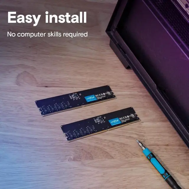 Alt view image 6 of 6 - Crucial RAM 32GB DDR5 4800MHz CL40 Desktop Memory CT32G48C40U5 - OEM