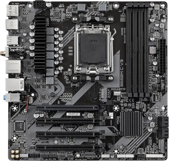 Alt view image 2 of 5 - GIGABYTE B650M C V3 (rev. 1.0) AM5 LGA 1718 AMD B650 M-ATX Motherboard
