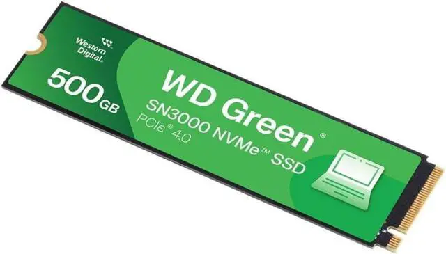 Alt view image 2 of 3 - WD Green SN3000 500GB NVMe Gen4 PCIe, M.2 2280 Internal SSD WDS500G4G0E