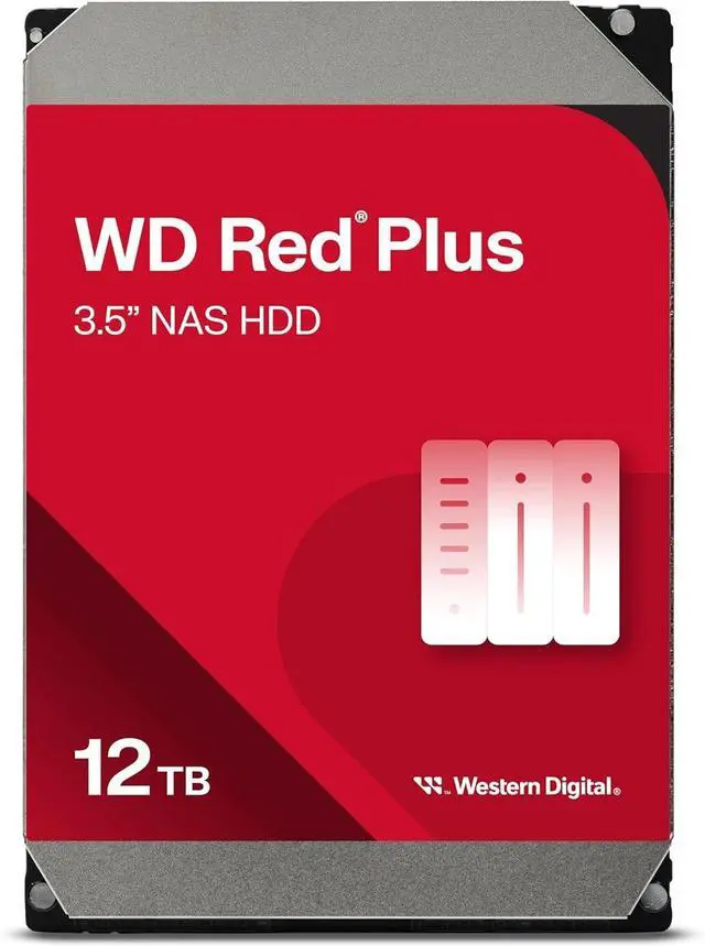 Main image of WD Red Plus NAS 12TB 7200RPM 3.5" SATA 6GB/s Internal Hard Drive HDD WD120EFGX