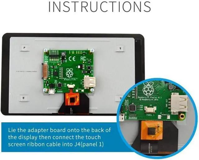 Alt view image 3 of 5 - Raspberry Pi 7-Inch touch display screen for Raspberry Pi single board SC1227