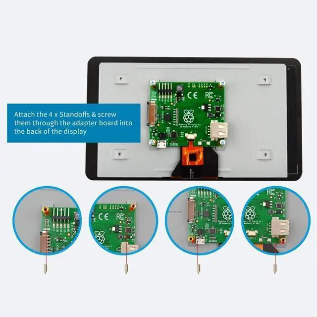 Alt view image 4 of 5 - Raspberry Pi 7-Inch touch display screen for Raspberry Pi single board SC1227