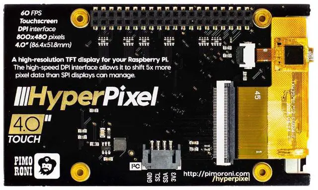 Alt view image 2 of 5 - Pimoroni HyperPixel 4.0 - Hi-Res Display for Raspberry Pi - Touch PIM369