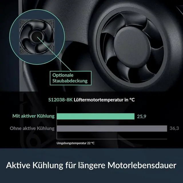 Alt view image 3 of 5 - Arctic S12038-8K -120mm Case Fan (3 Pack) - dual ball bearing ACFAN00302A