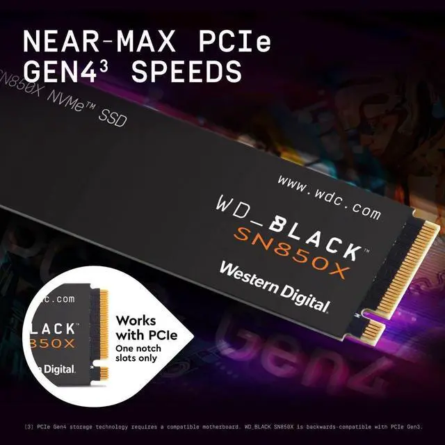 Alt view image 6 of 6 - WD BLACK 2TB SSD SN850X NVMe M.2 2280 Internal Gaming Solid State Drive