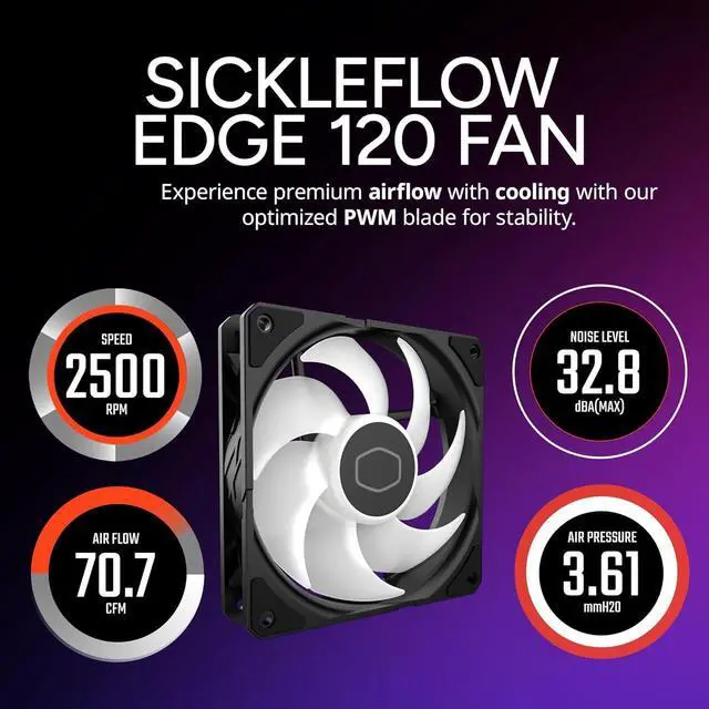 Alt view image 5 of 7 - Cooler Master Hyper 212 Pro CPU Cooler SickleFlow Edge 120 PWM RR-212S-25PZ-R1