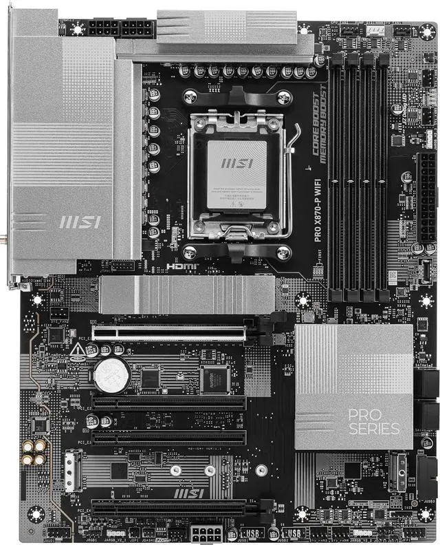 Alt view image 2 of 6 - MSI ProSeries Motherboard AMD Ryzen 9000/8000/7000 AM5 DDR5 PRO X870-P WIFI